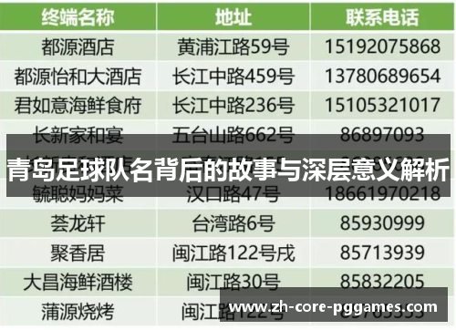 青岛足球队名背后的故事与深层意义解析 青岛足球队名背后的故事与深层意义解析